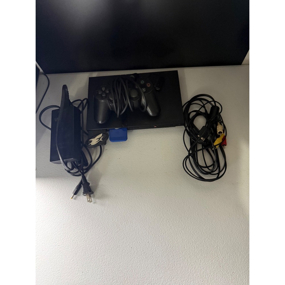Sony PlayStation 2 PS2 Slim Console Charcoal Black Bundle Controller Memory Card